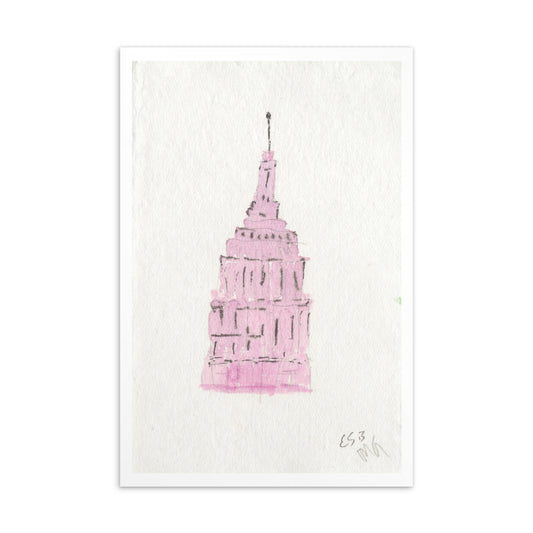 Empire State Building (Pink) - 4x6"
